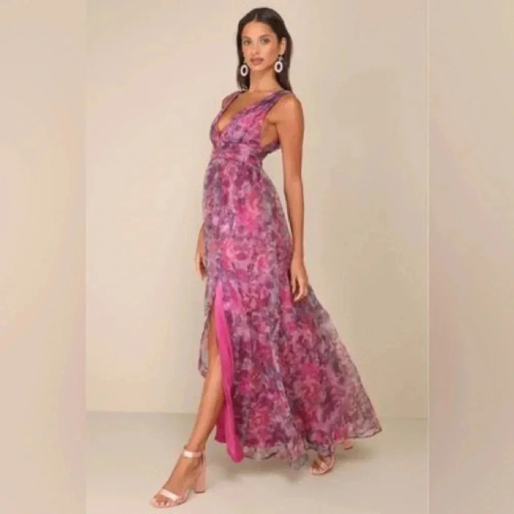 Lulu's Garden Romance Floral Maxi Dress